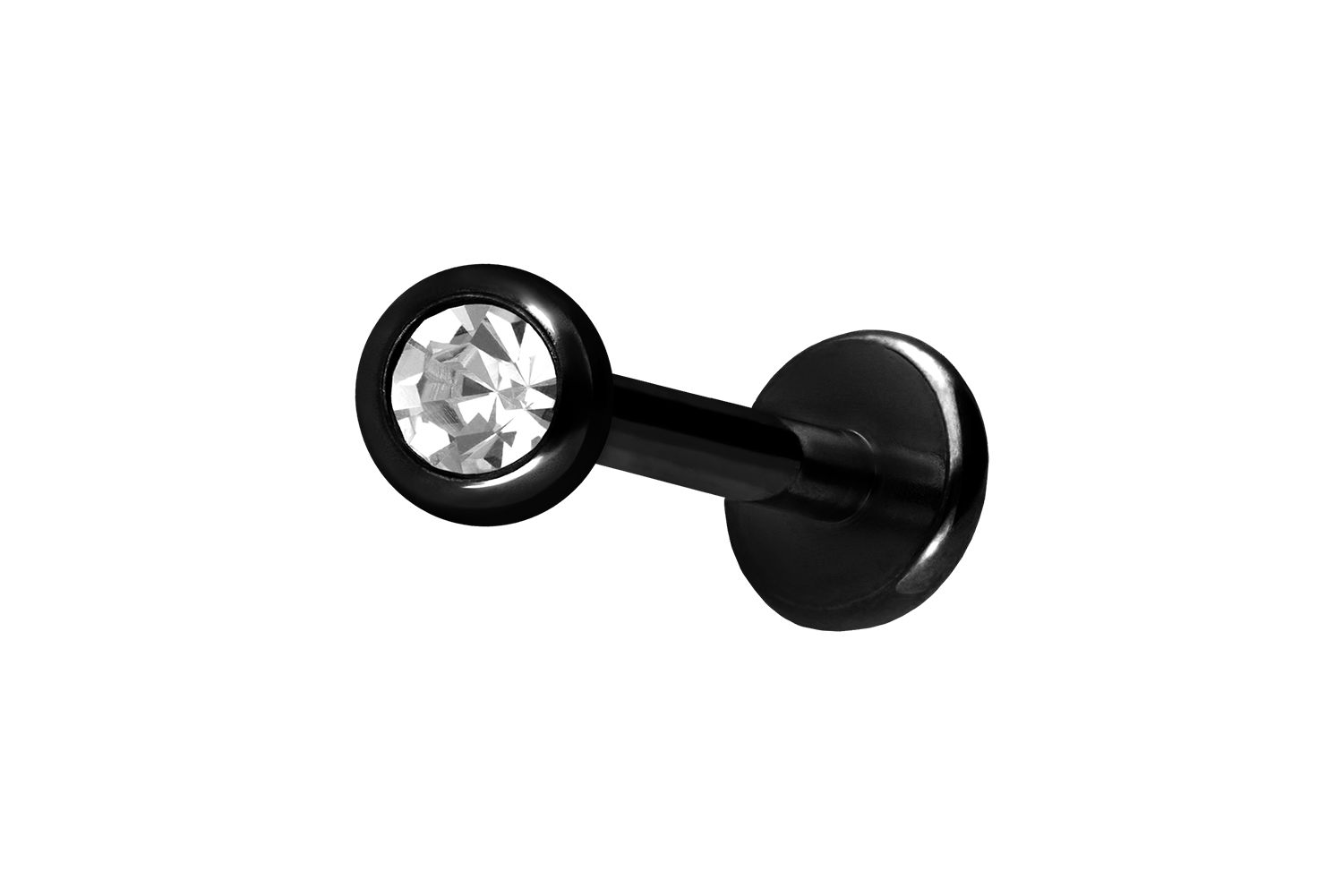 Titan Labret Piercing mit Innengewinde KRISTALL